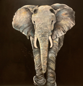 Nyttårs-elefanten 
80 X 80 cm 
pris: 11 000,-